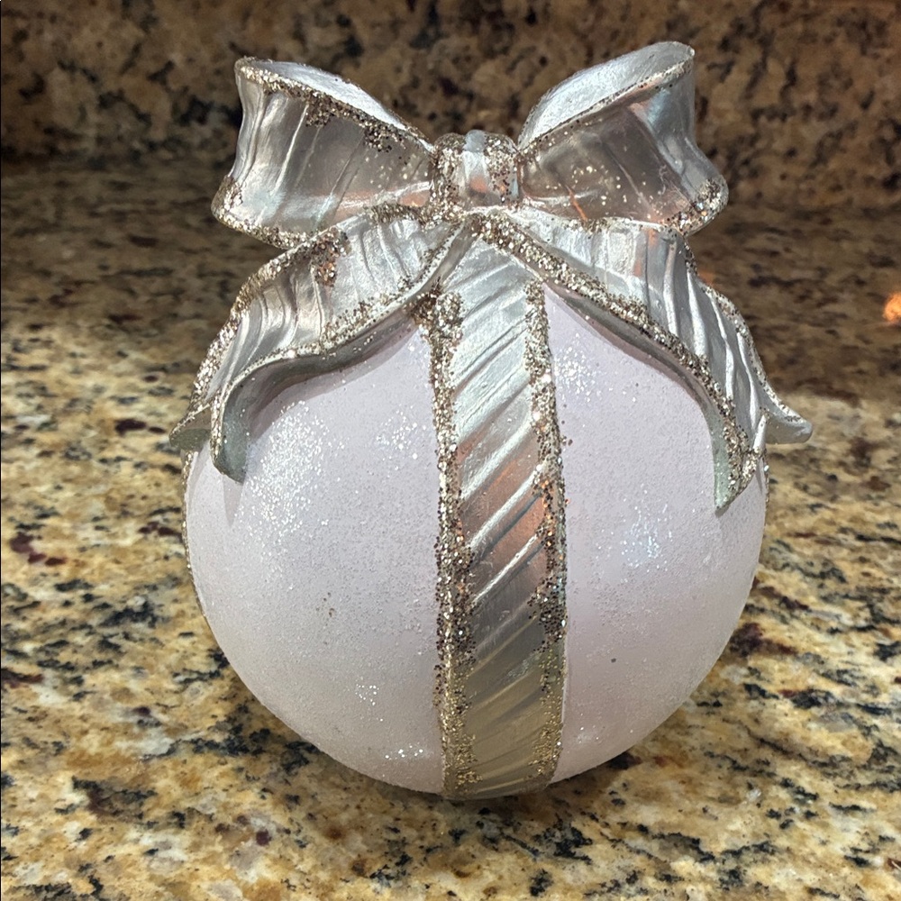 Large Pink Christmas Ornament Statue
